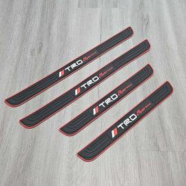 Brand New 4PCS Universal TRD SPORTINO Red Rubber Car Door Scuff Sill Cover Panel Step Protector