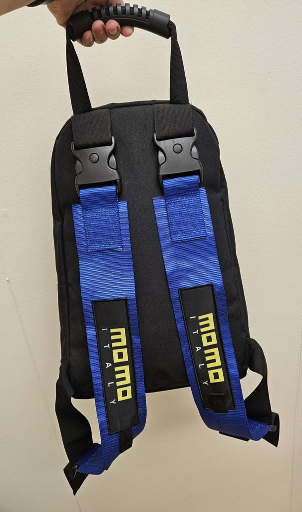 Brand New JDM MOMO Racing Blue Harness Detachable Quick Release & Adjustable Shoulder Strap Backpack