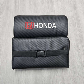 Brand New 2PCS JDM Honda Carbon Fiber & Embroidery Car Seat Neck Cushion Pillow Headrest