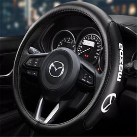 Brand New Universal Mazda Black PVC Leather Steering Wheel Cover 14.5