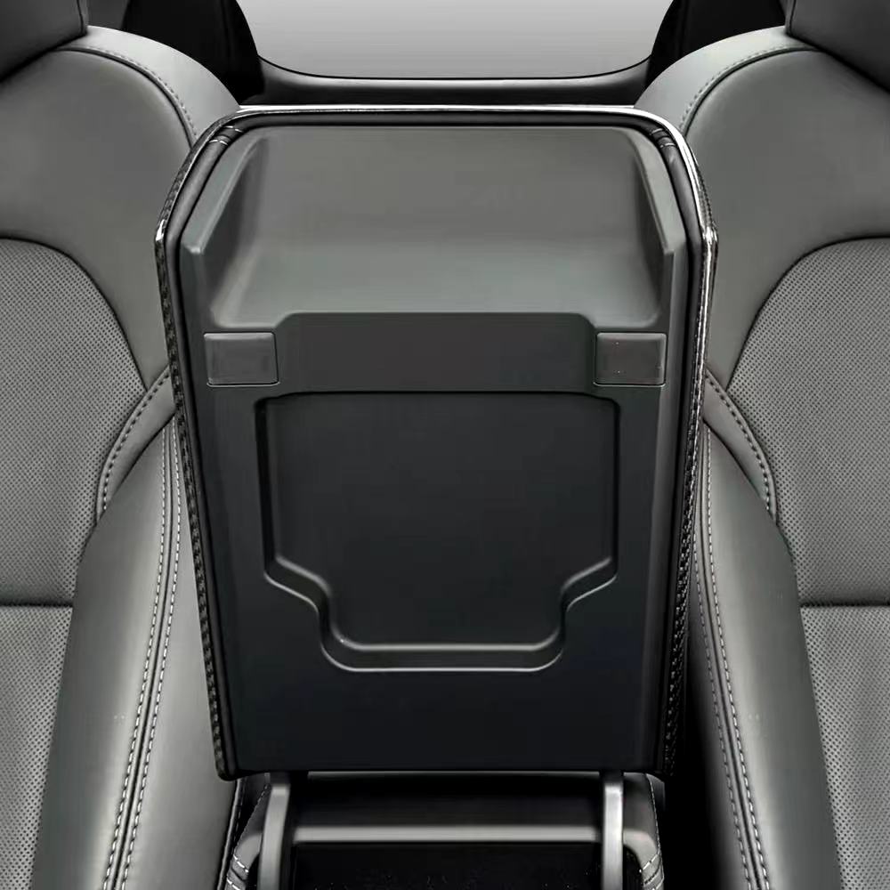 Brand New 2025-2026 Tesla Model Model Y Juniper Real Carbon Fiber Center Console Armrest Box Cover Trim