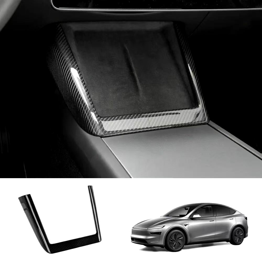 Brand New 2025-2026 Tesla Model Y Juniper Real Carbon Fiber Wireless Charging Area Cover Trim