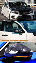 Load image into Gallery viewer, BRAND NEW 2022-2025 HONDA CIVIC MUGEN STYLE REAL CARBON FIBER SIDE MIRROR COVER CAP DIRECT REPLACEMENT W/LIGHT