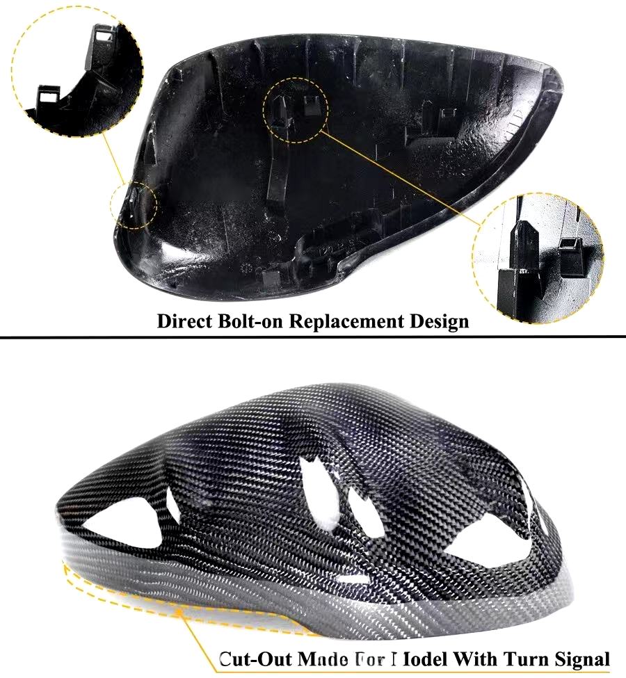 BRAND NEW 2022-2025 HONDA CIVIC MUGEN STYLE REAL CARBON FIBER SIDE MIRROR COVER CAP DIRECT REPLACEMENT W/LIGHT