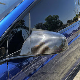 Brand New 2016-2025 Tesla Model X Real Carbon Fiber M Style Car Side Mirror Add On Cover Caps