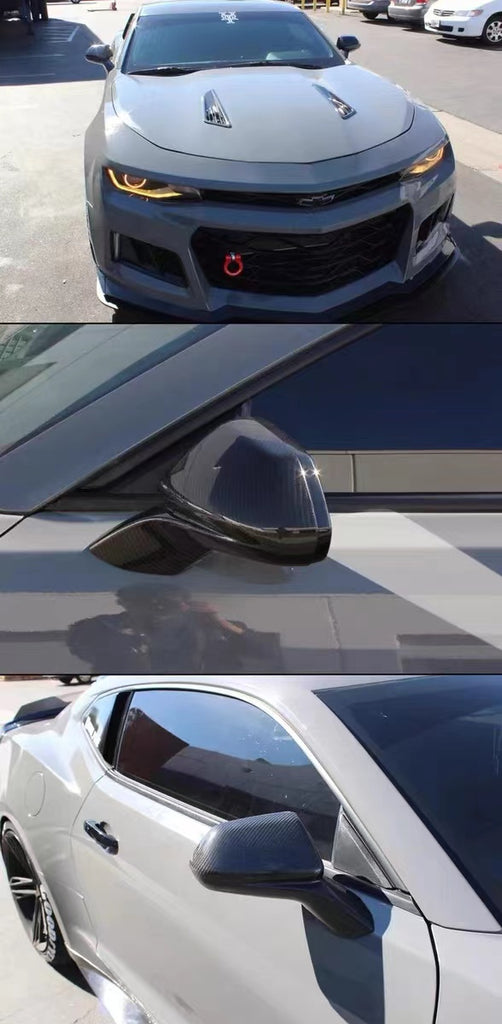Brand New 2016-2024 Chevy Camaro Real Carbon Fiber Side View Mirror Cover Caps