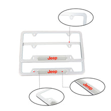 Load image into Gallery viewer, Brand New Universal 2PCS JEEP Silver Metal License Plate Frame