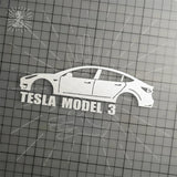 Brand New Tesla Model 3 Car Window Vinyl Decal White Windshield Sticker 2