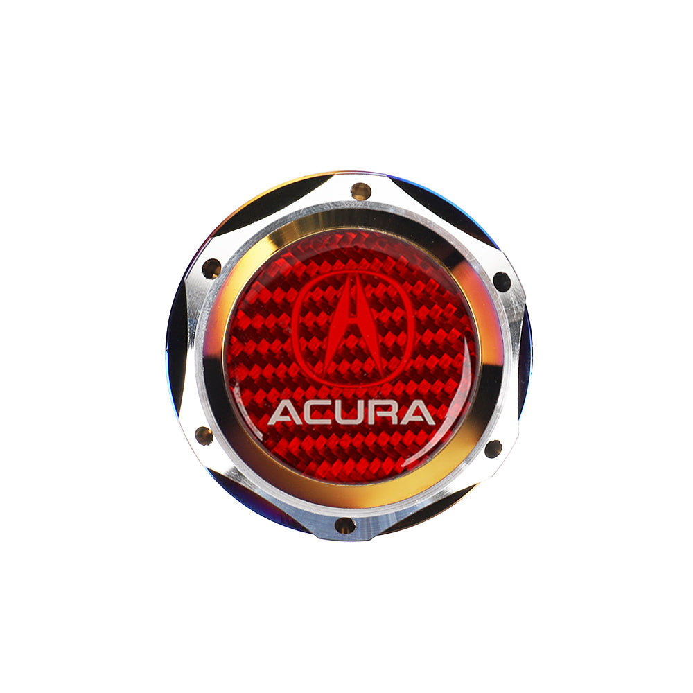 Brand New Jdm Acura Burnt Blue Engine Oil Cap With Real Carbon Fiber Acura Sticker Emblem For Acura