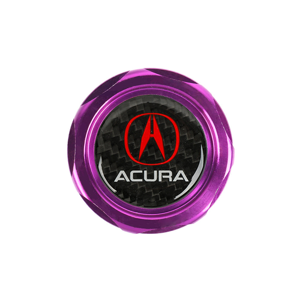 Brand New Acura Purple Engine Oil Cap With Real Carbon Fiber Acura Sticker Emblem For Acura