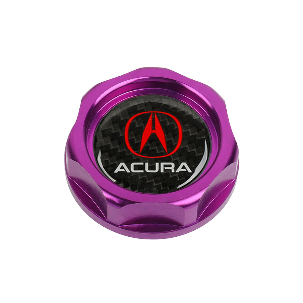Brand New Acura Purple Engine Oil Cap With Real Carbon Fiber Acura Sticker Emblem For Acura