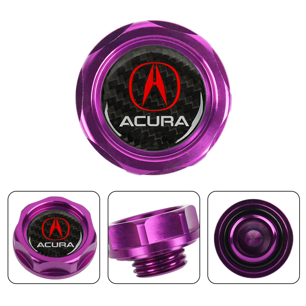 Brand New Acura Purple Engine Oil Cap With Real Carbon Fiber Acura Sticker Emblem For Acura