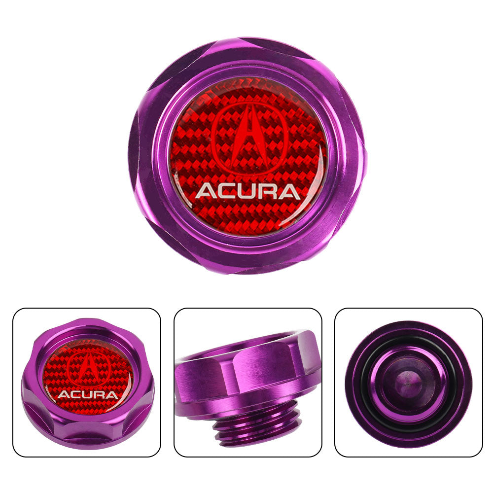Brand New Acura Purple Engine Oil Cap With Real Carbon Fiber Acura Sticker Emblem For Acura (Copy)
