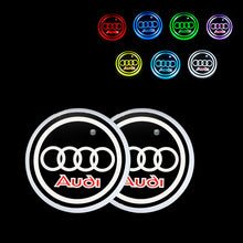 Load image into Gallery viewer, BRAND NEW UNIVERSAL V2 2PCS AUDI Switchable Seven Colorful LED Car Cup Holder Mat Coaster Pad