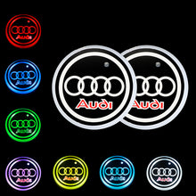 Load image into Gallery viewer, BRAND NEW UNIVERSAL V2 2PCS AUDI Switchable Seven Colorful LED Car Cup Holder Mat Coaster Pad
