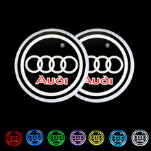 Load image into Gallery viewer, BRAND NEW UNIVERSAL V2 2PCS AUDI Switchable Seven Colorful LED Car Cup Holder Mat Coaster Pad