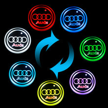 Load image into Gallery viewer, BRAND NEW UNIVERSAL V2 2PCS AUDI Switchable Seven Colorful LED Car Cup Holder Mat Coaster Pad