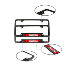 Load image into Gallery viewer, Brand New Universal 2PCS Mazda Carbon Fiber Look Metal License Plate Frame