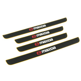 Brand New 4PCS Universal Mazda Yellow Rubber Car Door Scuff Sill Cover Panel Step Protector