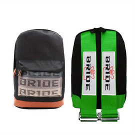 Brand New JDM Bride Racing Green Harness Adjustable Shoulder Strap Backpack