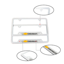 Load image into Gallery viewer, Brand New Universal 2PCS Chevrolet Silver Metal License Plate Frame