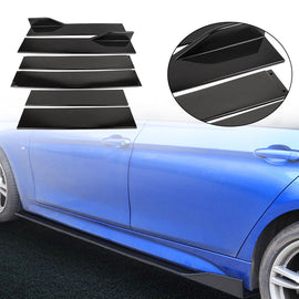 Brand New 6PCS Universal Glossy Black Car Side Skirt Extension Rocker Panel Body Lip Splitters