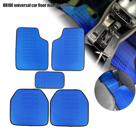 Brand New 5PCS Bride Blue Graduation Color Hybrid Racing Fabric Floor Mats Interior Carpets Universal