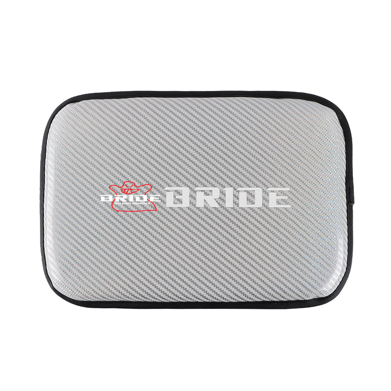 BRAND NEW UNIVERSAL BRIDE CARBON FIBER SILVER Car Center Console Armrest Cushion Mat Pad Cover