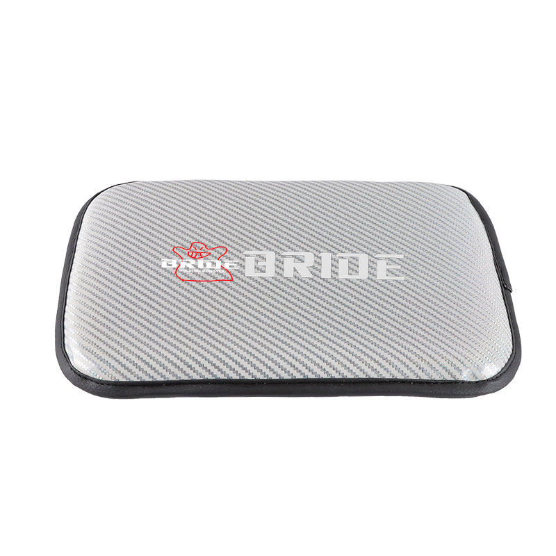 BRAND NEW UNIVERSAL BRIDE CARBON FIBER SILVER Car Center Console Armrest Cushion Mat Pad Cover