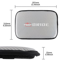 Load image into Gallery viewer, BRAND NEW UNIVERSAL BRIDE CARBON FIBER SILVER Car Center Console Armrest Cushion Mat Pad Cover