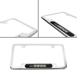 Brand New Universal 1PCS BRIDE Chrome Metal License Plate Frame