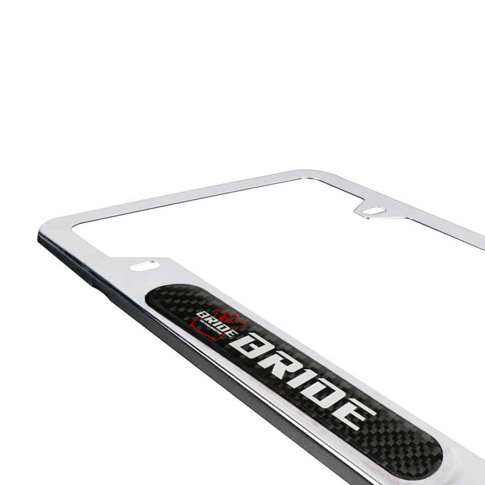 Brand New Universal 1PCS BRIDE Chrome Metal License Plate Frame