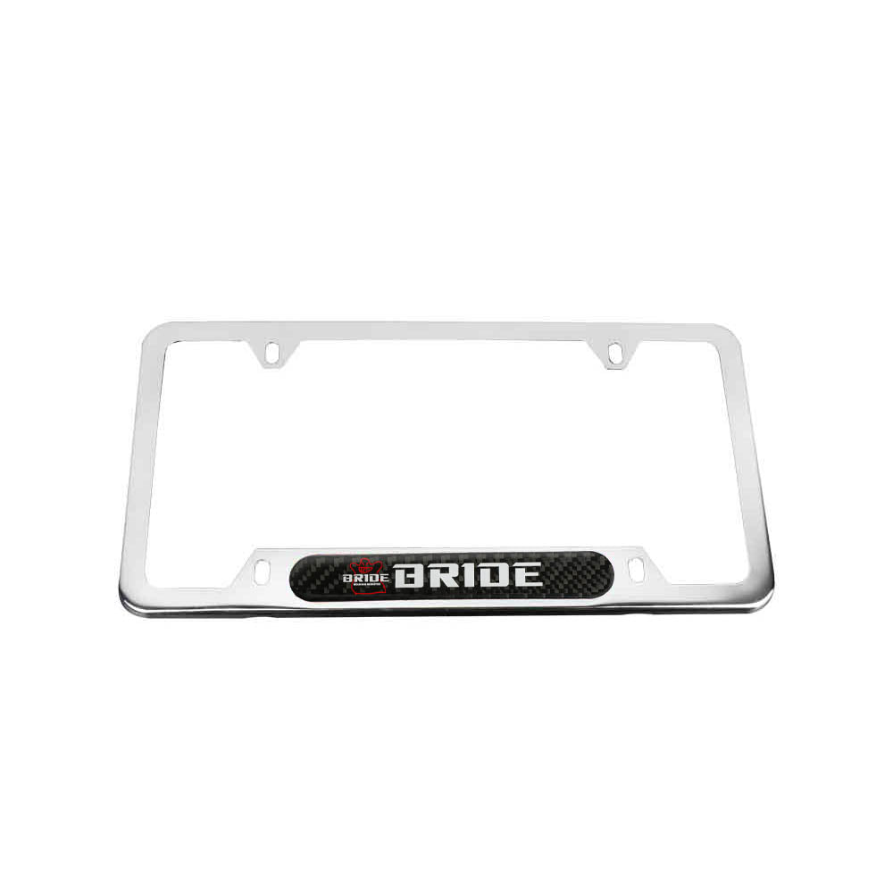 Brand New Universal 1PCS BRIDE Chrome Metal License Plate Frame