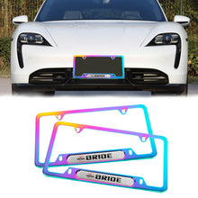Load image into Gallery viewer, Brand New Universal 2PCS Bride Neo Chrome Metal License Plate Frame