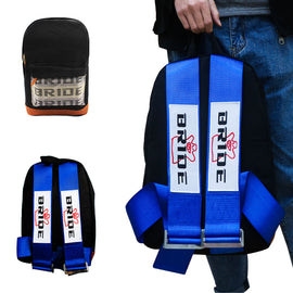 Brand New JDM Bride Racing Blue Harness Adjustable Shoulder Strap Backpack