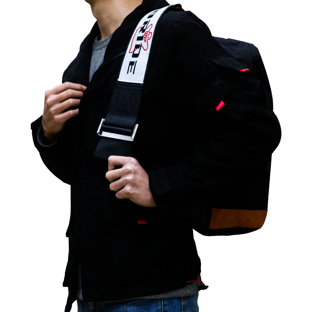 Brand New JDM Bride Racing Black Harness Adjustable Shoulder Strap Backpack