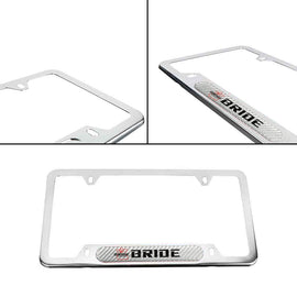 Brand New Universal 1PCS BRIDE Chrome Metal License Plate Frame