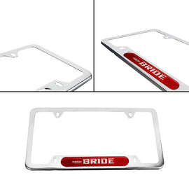 Brand New Universal 1PCS BRIDE Chrome Metal License Plate Frame