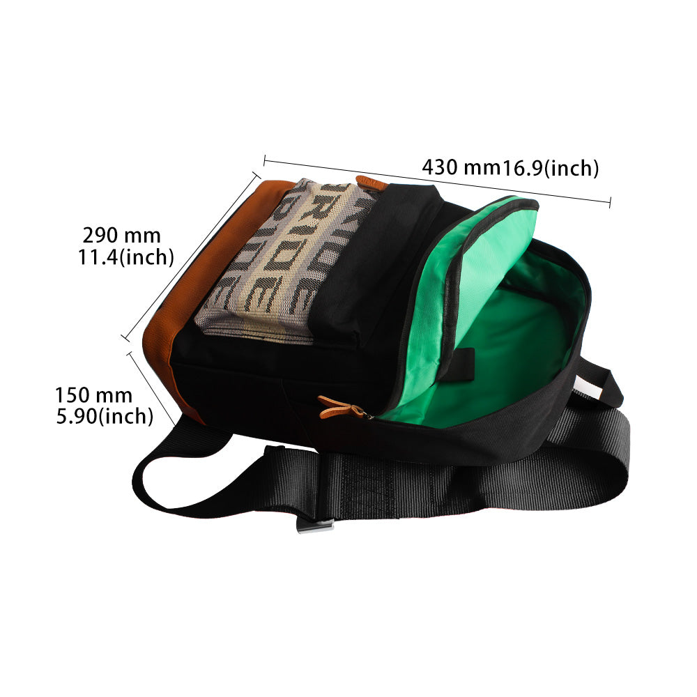 Brand New JDM Bride Racing Black Harness Adjustable Shoulder Strap Backpack