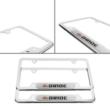 Load image into Gallery viewer, Brand New Universal 2PCS BRIDE Chrome Metal License Plate Frame