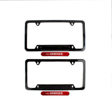 Load image into Gallery viewer, Brand New Universal 2PCS Bride Glossy Black Metal License Plate Frame