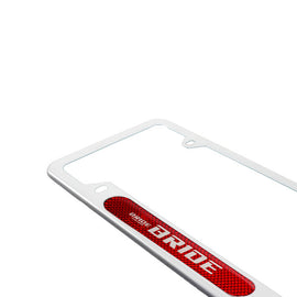 Brand New Universal 1PCS BRIDE Silver Metal License Plate Frame