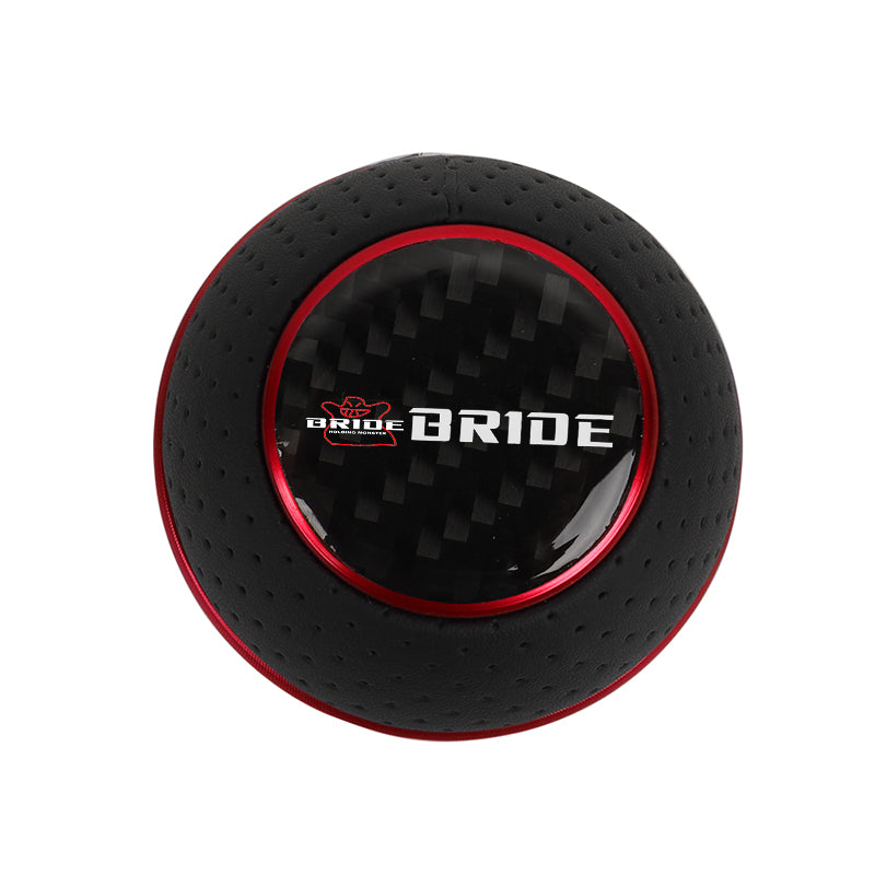 Brand New Universal Bride Carbon Fiber Red & Black Ball Manual Gear Shift Knob Lever Shifter