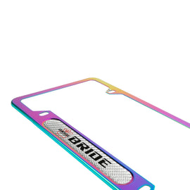Brand New Universal 2PCS Bride Neo Chrome Metal License Plate Frame