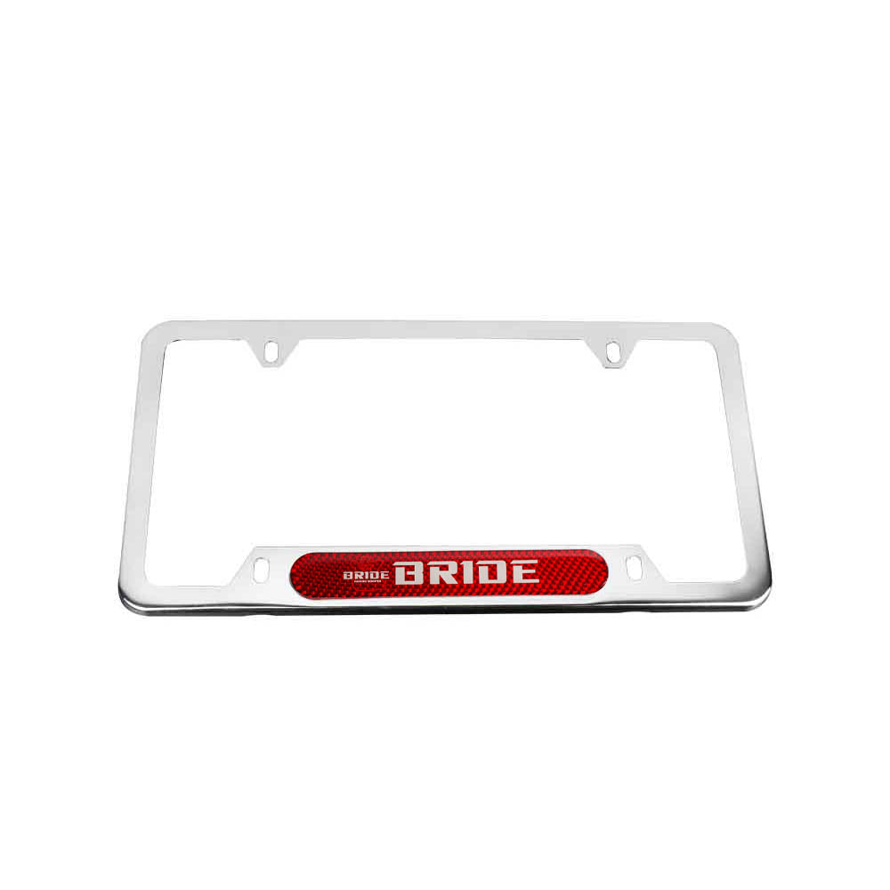 Brand New Universal 2PCS BRIDE Chrome Metal License Plate Frame