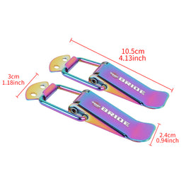 Brand New Universal Bride Neo-Chrome Car Bumper Trunk Fender Hatch Lids Quick Release Fastener 4