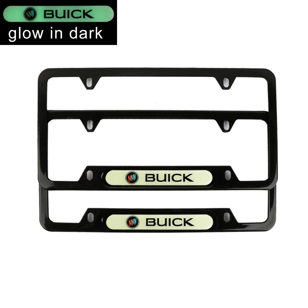 Brand New Universal 2PCS BUICK Black Metal License Plate Frame
