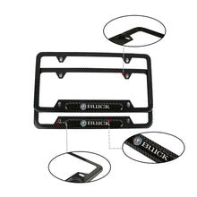 Load image into Gallery viewer, Brand New Universal 2PCS BUICK Carbon Fiber Look Metal License Plate Frame