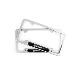 Brand New Universal 2PCS BUICK Silver Metal License Plate Frame