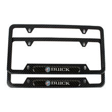 Load image into Gallery viewer, Brand New Universal 2PCS BUICK Carbon Fiber Look Metal License Plate Frame
